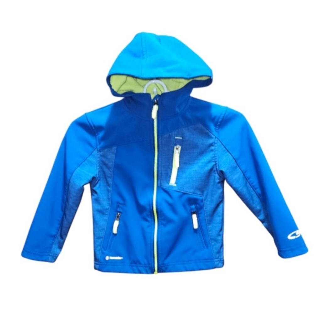 Boys Champion Jacket XS 4-5 Blue Lime Green